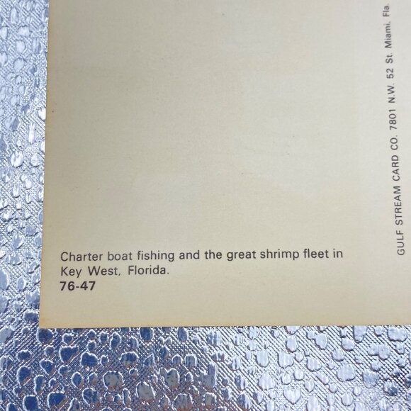VTG Key West FL Postcard Charter Boat Fishing & Shrimp Fleet Scene Unposted - Picture 5 of 7